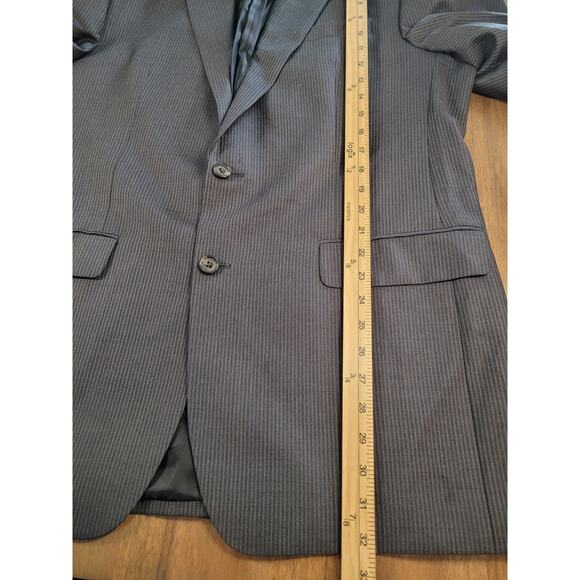 Ralph Ralph Lauren 100% Wool Gray Pinstripe Suit 42L / 36x31 EUC - Picture 5 of 10